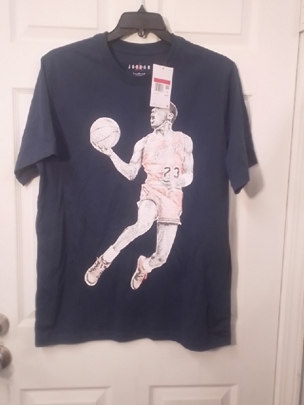 Jordan Navy Short-Sleeve Tee with Michael Jordan Jumpman Graphic A52